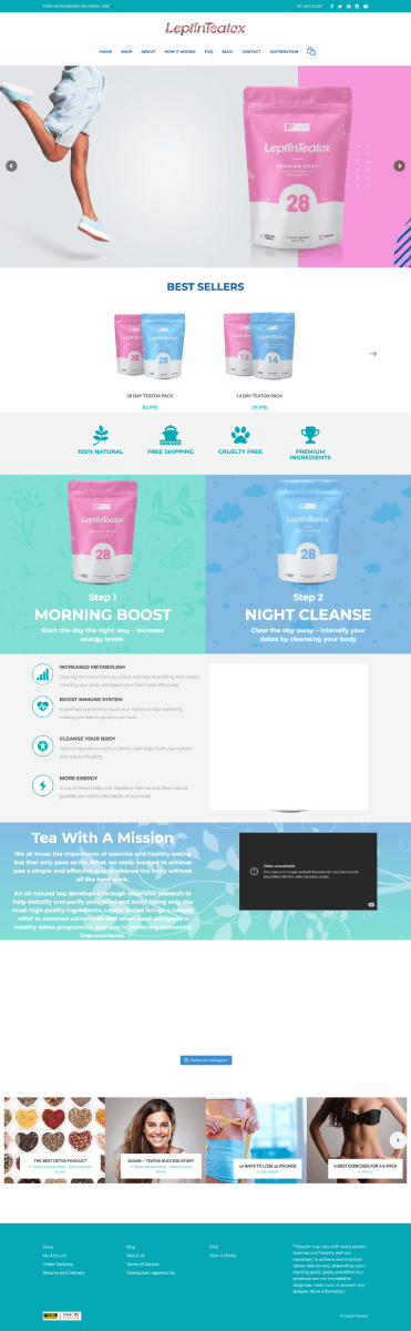 Ecommerce web design fro cleasing detox brand