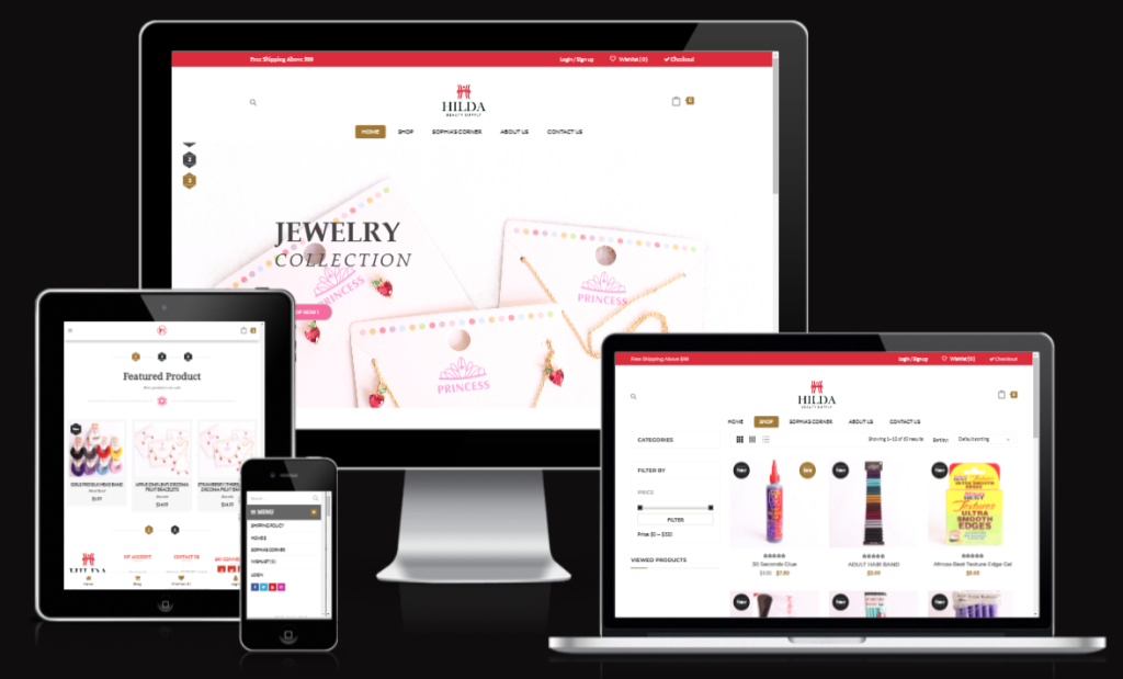 Web design for jewellery shops