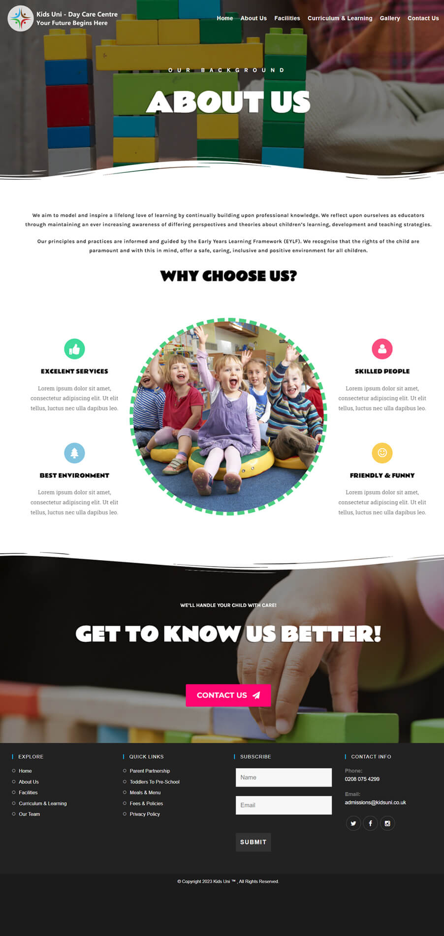 Child Day Care Business Web Design