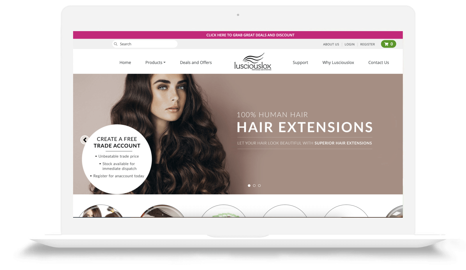 Hair Extension Brand Website Design